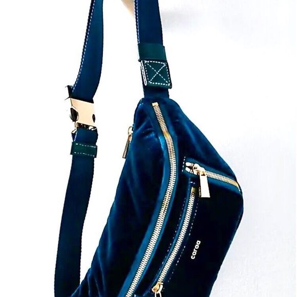 Free People Caraa Velvet Sling bag in Blue $128 - Picture 2 of 2